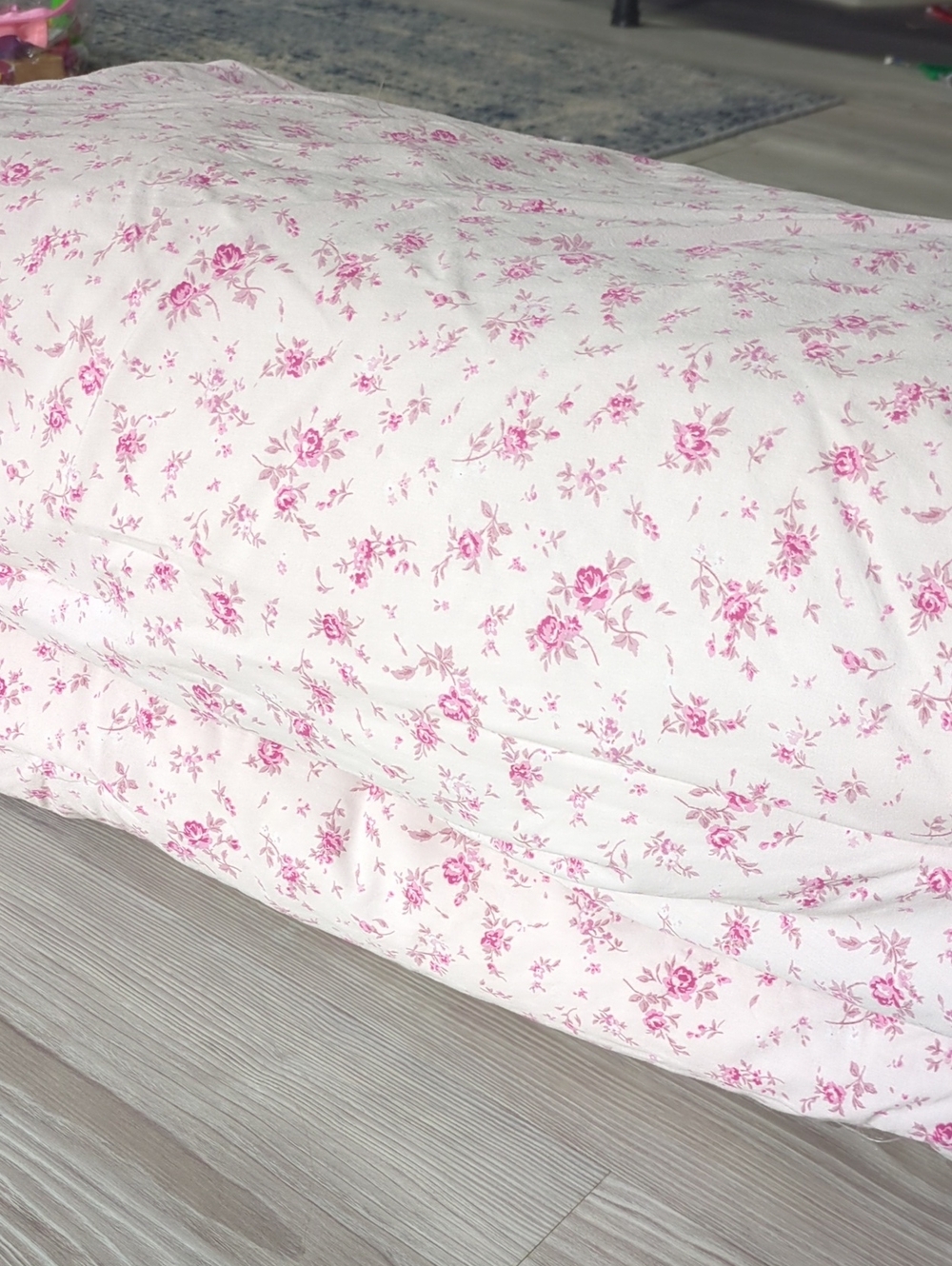 Simply Shabby Chic Queen Comforter Pink Floral Cottagecore Cotton Damaged Craft